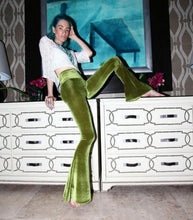Load image into Gallery viewer, Velvet Bell Bottoms  Trousers Hippie Boho Wear Tight High Rise