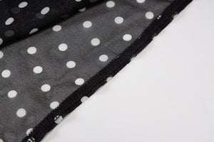 Sleeveless Zip Up Bandage Point Print Mesh See-Through Maxi Dress