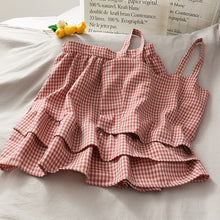 Load image into Gallery viewer, Two Pieces Back Smocked Spaghetti Crop Tops And Ruffle Mini Skirt