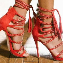Load image into Gallery viewer, Tassel Open Toe Gladiator Sandals