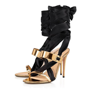 Gold Black Banquet Shoes