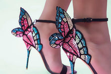 Load image into Gallery viewer, Butterfly Angel Wings Lady Sandals Crystal Embellished Stiletto