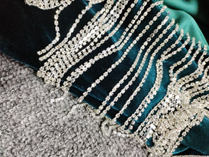 Sexy Backless Diamond Tassel Velvet Dress
