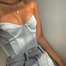 Load image into Gallery viewer, Satin Crop Corset Tops