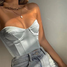Load image into Gallery viewer, Satin Crop Corset Tops
