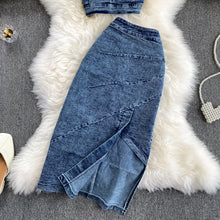 Load image into Gallery viewer, Straps TopsJean Skirt Suit