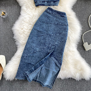 Straps TopsJean Skirt Suit