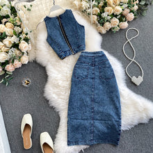 Load image into Gallery viewer, Straps TopsJean Skirt Suit