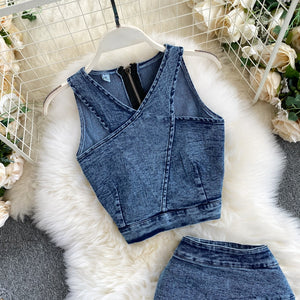 Straps TopsJean Skirt Suit