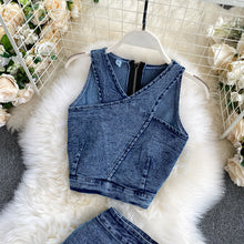 Load image into Gallery viewer, Straps TopsJean Skirt Suit