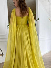 Load image into Gallery viewer, Elegant Citrine Yellow Silk Chiffon Prom Dress
