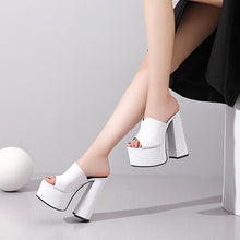 Load image into Gallery viewer, genuine leather sandals fashion brand thick high heel