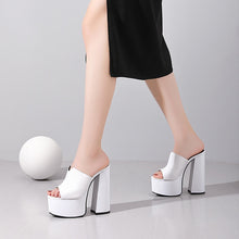 Load image into Gallery viewer, genuine leather sandals fashion brand thick high heel