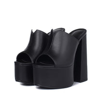 Load image into Gallery viewer, genuine leather sandals fashion brand thick high heel