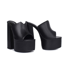 Load image into Gallery viewer, genuine leather sandals fashion brand thick high heel