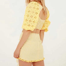 Load image into Gallery viewer, Cotton Eyelet Gingham Two piece set