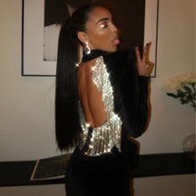 Load image into Gallery viewer, Sexy Backless Diamond Tassel Velvet Dress