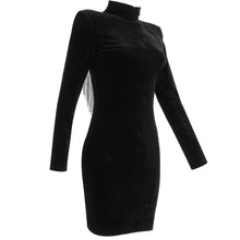 Load image into Gallery viewer, Sexy Backless Diamond Tassel Velvet Dress