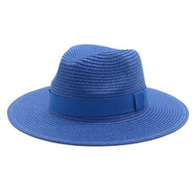 Load image into Gallery viewer, spring jazz caps ribbon band straw hat