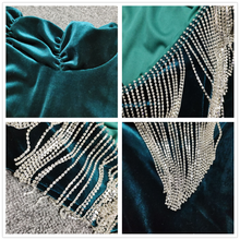 Load image into Gallery viewer, Sexy Backless Diamond Tassel Velvet Dress