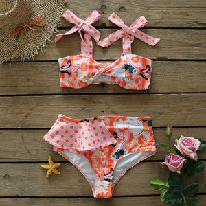 Push-Up Padded Bra Ruffles Bandage Bikini Set