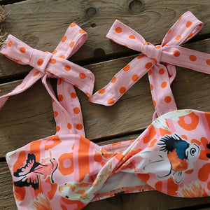 Push-Up Padded Bra Ruffles Bandage Bikini Set