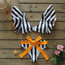 Load image into Gallery viewer, Push-Up Padded Bra Ruffles Bandage Bikini Set
