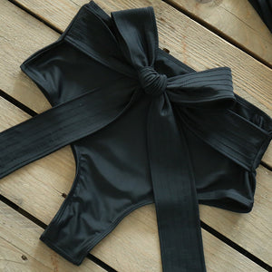 Push-Up Padded Bra Ruffles Bandage Bikini Set