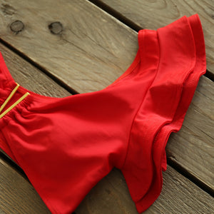 Push-Up Padded Bra Ruffles Bandage Bikini Set