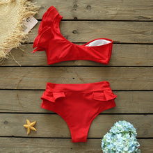 Load image into Gallery viewer, Push-Up Padded Bra Ruffles Bandage Bikini Set