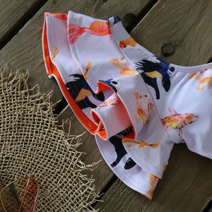 Push-Up Padded Bra Ruffles Bandage Bikini Set