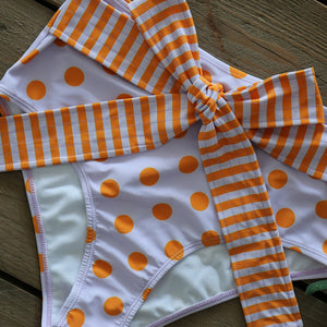 Push-Up Padded Bra Ruffles Bandage Bikini Set