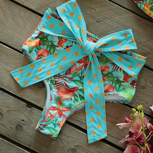 Push-Up Padded Bra Ruffles Bandage Bikini Set