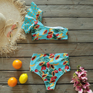 Push-Up Padded Bra Ruffles Bandage Bikini Set