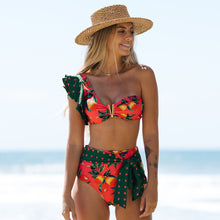Load image into Gallery viewer, Push-Up Padded Bra Ruffles Bandage Bikini Set