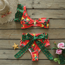 Load image into Gallery viewer, Push-Up Padded Bra Ruffles Bandage Bikini Set