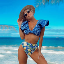 Load image into Gallery viewer, Push-Up Padded Bra Ruffles Bandage Bikini Set