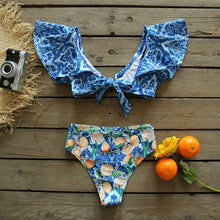 Load image into Gallery viewer, Push-Up Padded Bra Ruffles Bandage Bikini Set