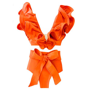 Push-Up Padded Bra Ruffles Bandage Bikini Set