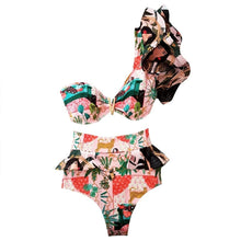 Load image into Gallery viewer, Push-Up Padded Bra Ruffles Bandage Bikini Set