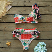 Load image into Gallery viewer, Push-Up Padded Bra Ruffles Bandage Bikini Set