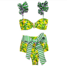 Load image into Gallery viewer, Push-Up Padded Bra Ruffles Bandage Bikini Set