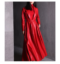Load image into Gallery viewer, Maxi Leather Trench Coat
