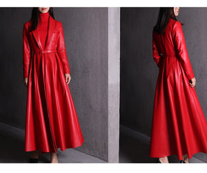 Maxi Leather Trench Coat