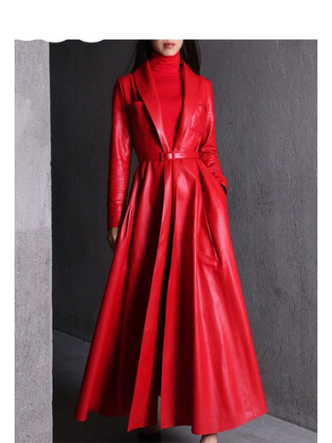 Maxi Leather Trench Coat