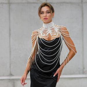 Pearl Shawl Necklaces Body Chain