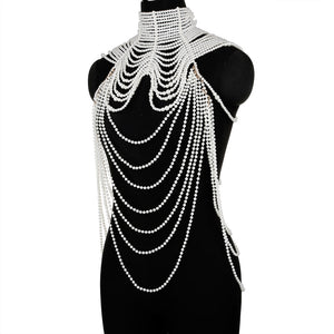 Pearl Shawl Necklaces Body Chain
