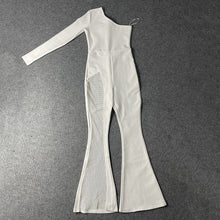 Load image into Gallery viewer, One Shoulder Long Sleeve Bandage Jumpsuit