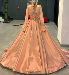 Luxury Pink Ball Gown Evening Dress