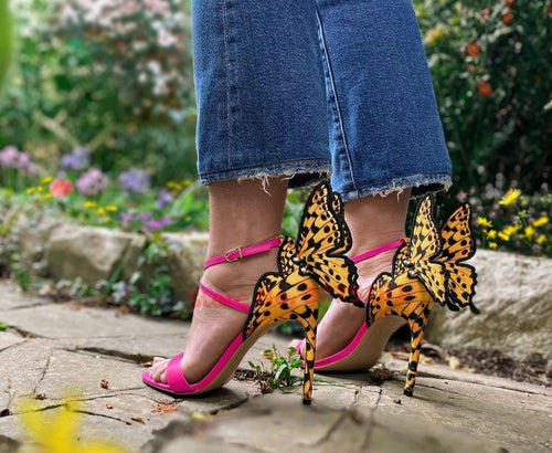 Butterfly Wings Stiletto Sandals